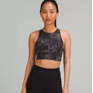 Lululemon Energy High-Neck Longline Bra Medium Support Ombre Black Multi Size 6